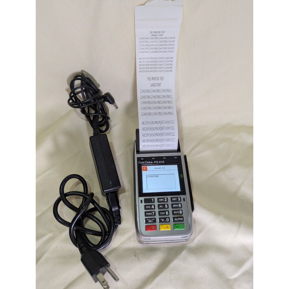 First Data FD410 Credit Card Terminal POS Machine With Printer